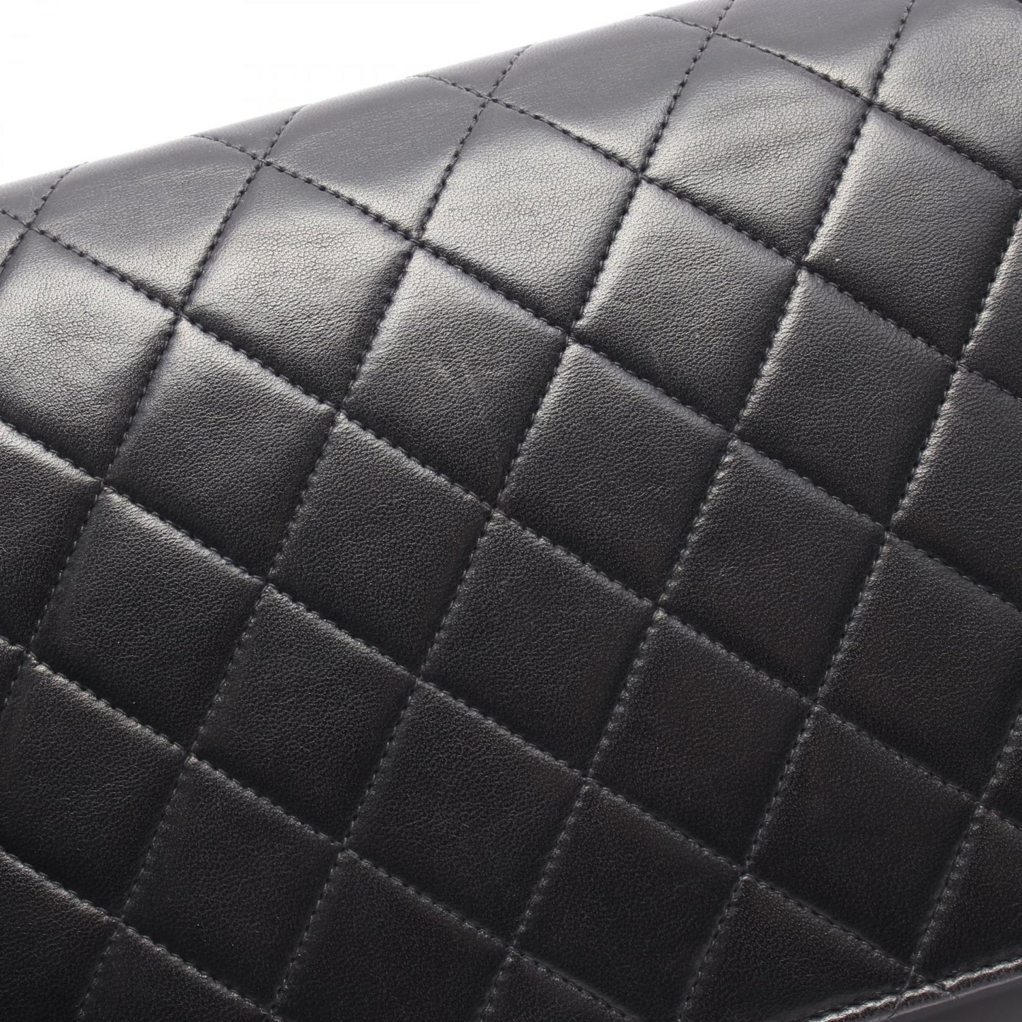 マトラッセ フルフラップ チェーンショルダーバッグ ラムスキン ブラック ゴールド金具 シャネル バッグ CHANEL