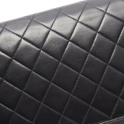 マトラッセ フルフラップ チェーンショルダーバッグ ラムスキン ブラック ゴールド金具 シャネル バッグ CHANEL