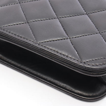 マトラッセ フルフラップ チェーンショルダーバッグ ラムスキン ブラック ゴールド金具 シャネル バッグ CHANEL