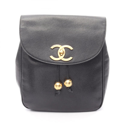 ココマーク バックパック リュックサック キャビアスキン ブラック ゴールド金具 シャネル バッグ CHANEL