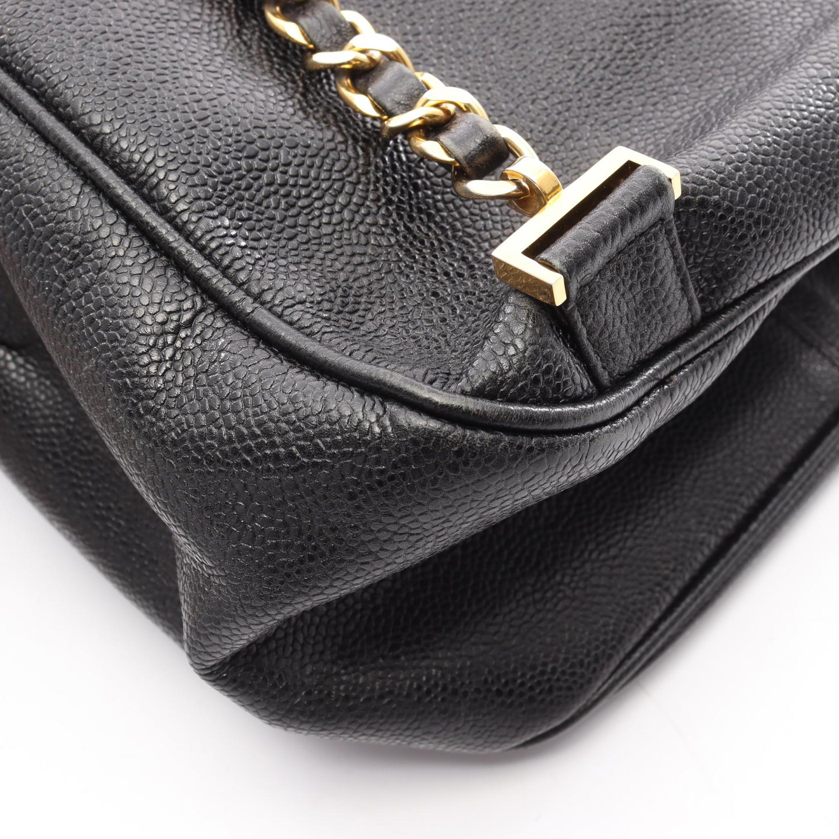 ココマーク バックパック リュックサック キャビアスキン ブラック ゴールド金具 シャネル バッグ CHANEL