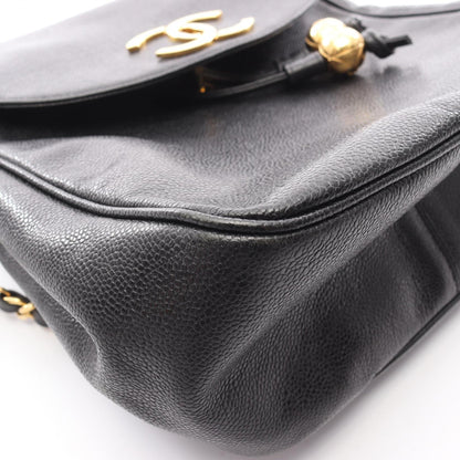 ココマーク バックパック リュックサック キャビアスキン ブラック ゴールド金具 シャネル バッグ CHANEL