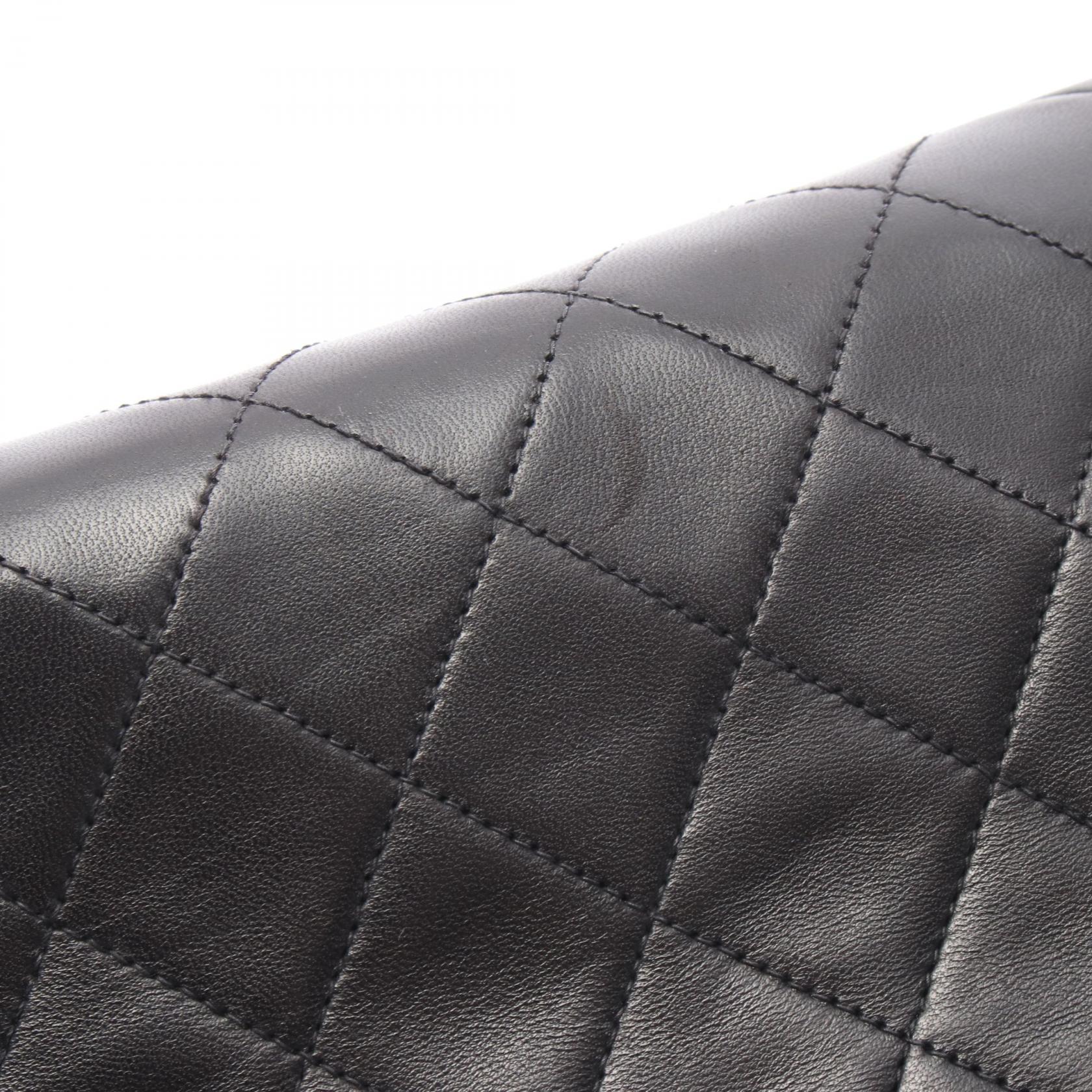 マトラッセ フルフラップ チェーンショルダーバッグ ラムスキン ブラック ゴールド金具 シャネル バッグ CHANEL