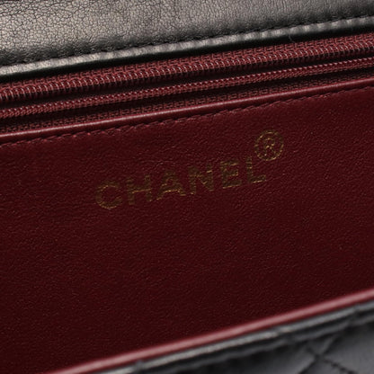 マトラッセ シングルフラップ チェーンショルダーバッグ ラムスキン ブラック ゴールド金具 シャネル バッグ CHANEL