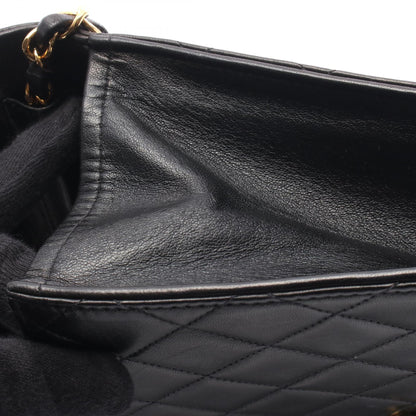 マトラッセ シングルフラップ チェーンショルダーバッグ ラムスキン ブラック ゴールド金具 シャネル バッグ CHANEL