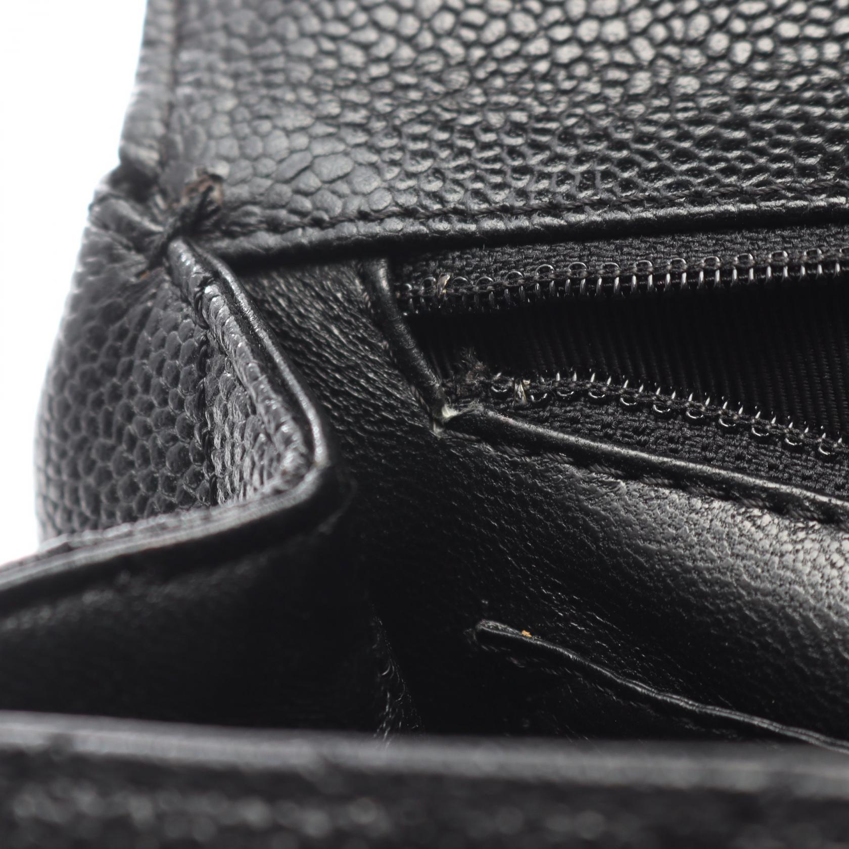マトラッセ ハンドバッグ キャビアスキン ブラック ゴールド金具 シャネル バッグ CHANEL