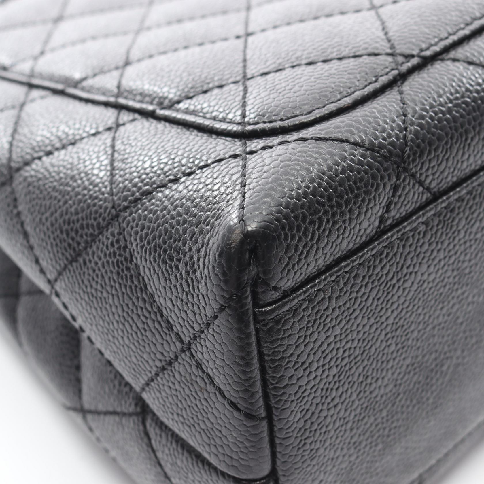 マトラッセ ハンドバッグ キャビアスキン ブラック ゴールド金具 シャネル バッグ CHANEL