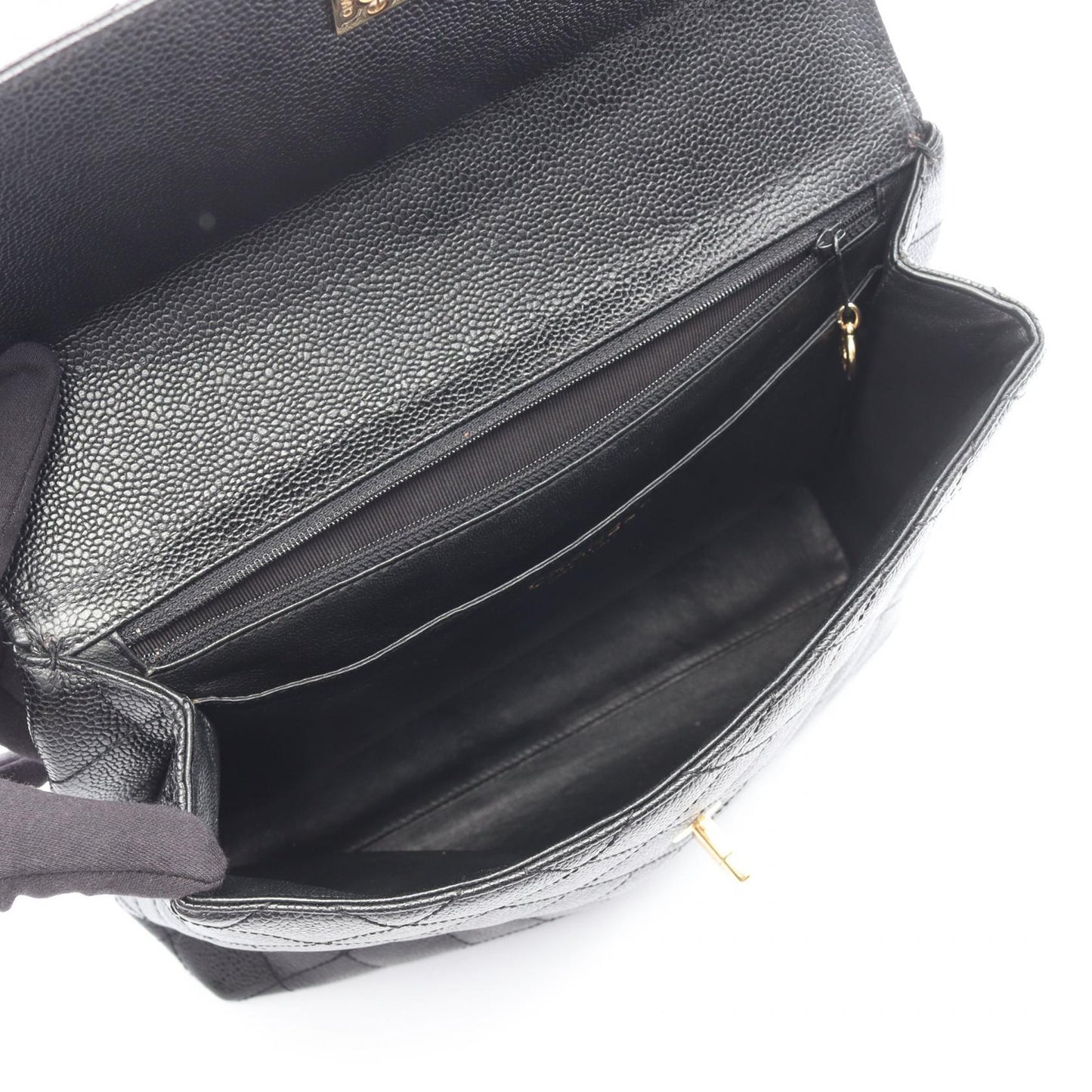 マトラッセ ハンドバッグ キャビアスキン ブラック ゴールド金具 シャネル バッグ CHANEL