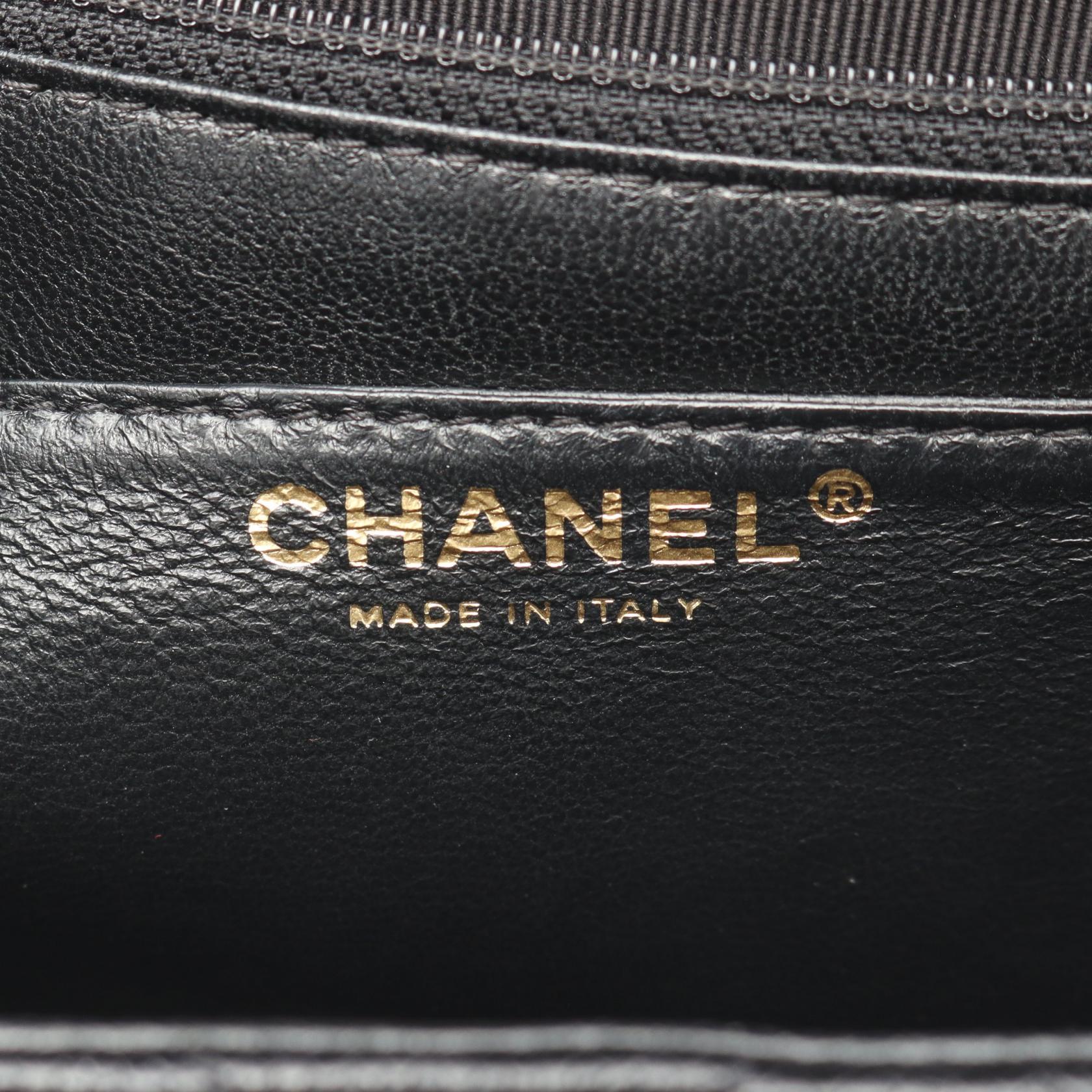 マトラッセ ハンドバッグ キャビアスキン ブラック ゴールド金具 シャネル バッグ CHANEL