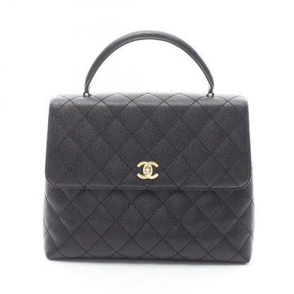 マトラッセ ハンドバッグ キャビアスキン ブラック ゴールド金具 シャネル バッグ CHANEL