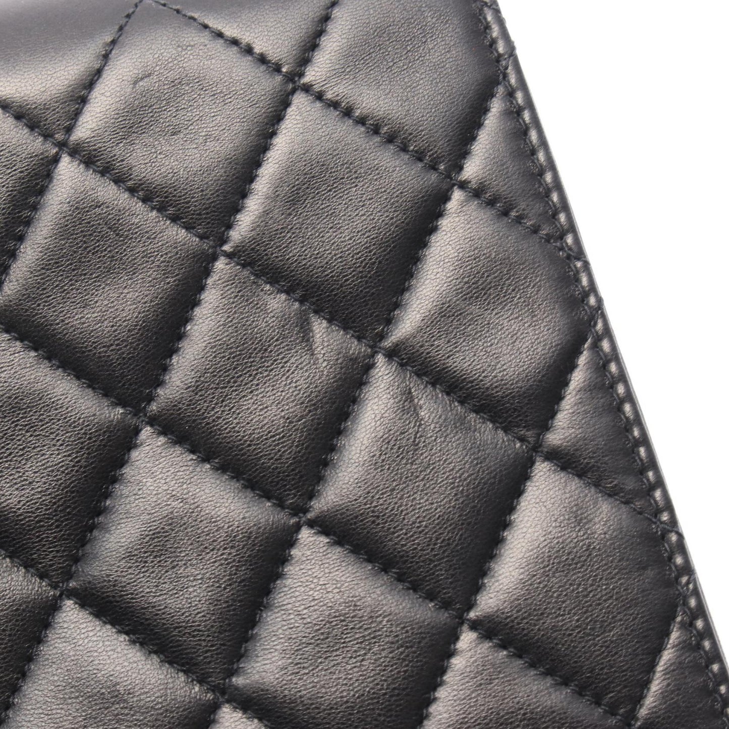 マトラッセ チェーンショルダーバッグ ラムスキン ブラック ゴールド金具 シャネル バッグ CHANEL