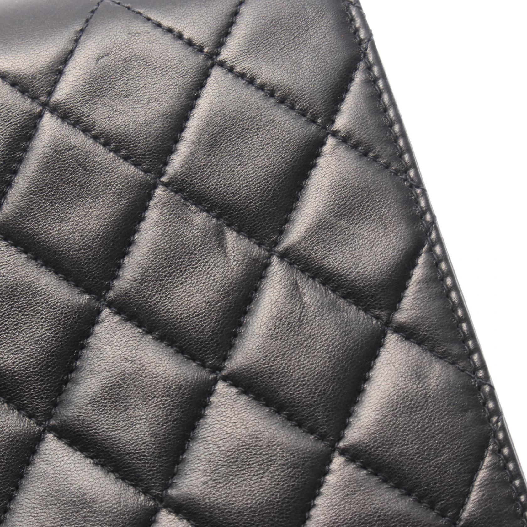 マトラッセ チェーンショルダーバッグ ラムスキン ブラック ゴールド金具 シャネル バッグ CHANEL