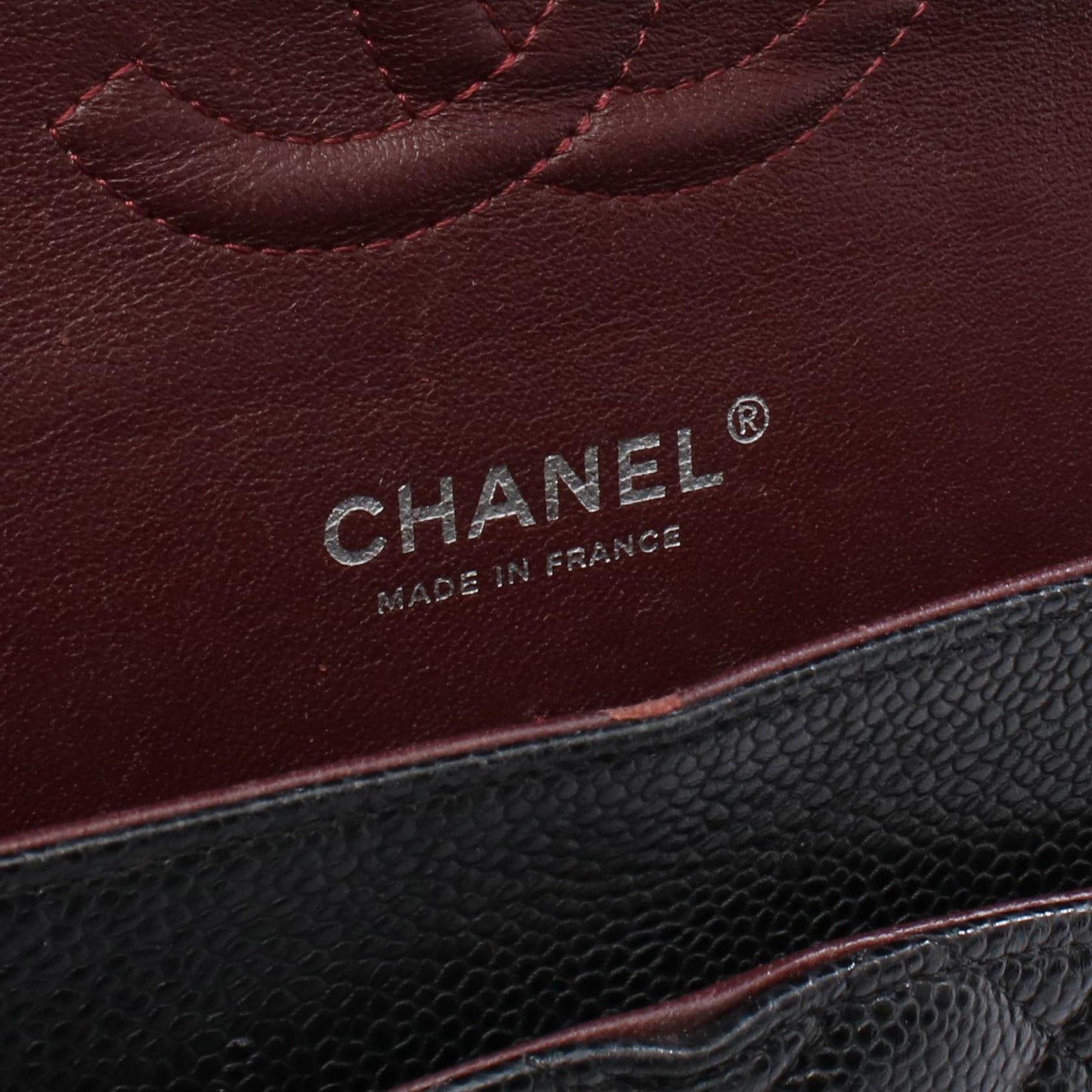 マトラッセ Wフラップ Wチェーンショルダーバッグ キャビアスキン ブラック シルバー金具 シャネル バッグ CHANEL