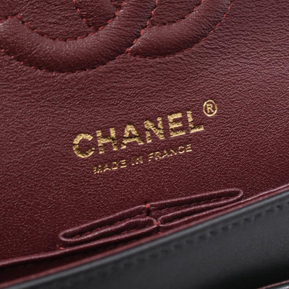 マトラッセ Wフラップ Wチェーンショルダーバッグ ラムスキン ブラック ゴールド金具 シャネル バッグ CHANEL