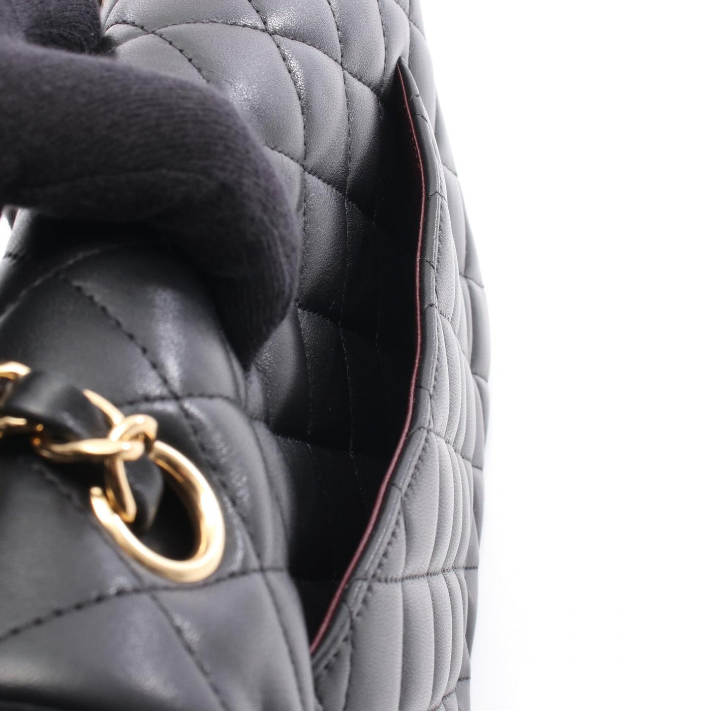 マトラッセ Wフラップ Wチェーンショルダーバッグ ラムスキン ブラック ゴールド金具 シャネル バッグ CHANEL