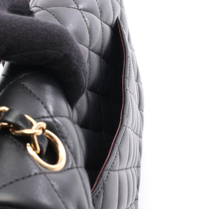 マトラッセ Wフラップ Wチェーンショルダーバッグ ラムスキン ブラック ゴールド金具 シャネル バッグ CHANEL