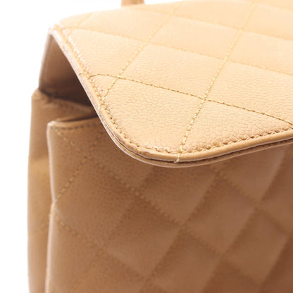 マトラッセ ハンドバッグ キャビアスキン ベージュ ゴールド金具 シャネル バッグ CHANEL