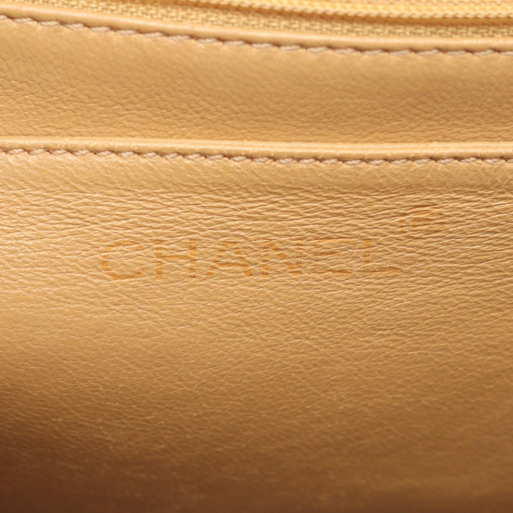 マトラッセ ハンドバッグ キャビアスキン ベージュ ゴールド金具 シャネル バッグ CHANEL