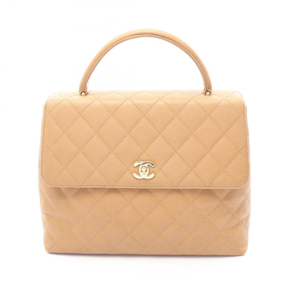 マトラッセ ハンドバッグ キャビアスキン ベージュ ゴールド金具 シャネル バッグ CHANEL