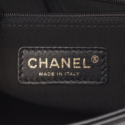 マトラッセ チェーンショルダーバッグ レザー ベージュ ブラック ゴールド金具 シャネル バッグ CHANEL