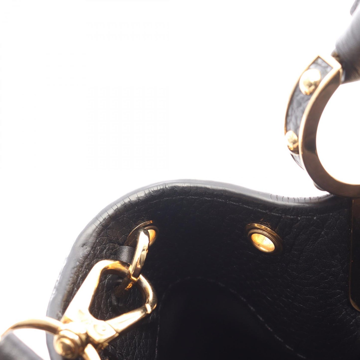 カプシーヌMM ハンドバッグ レザー ブラック 2WAY ルイヴィトン バッグ LOUIS VUITTON