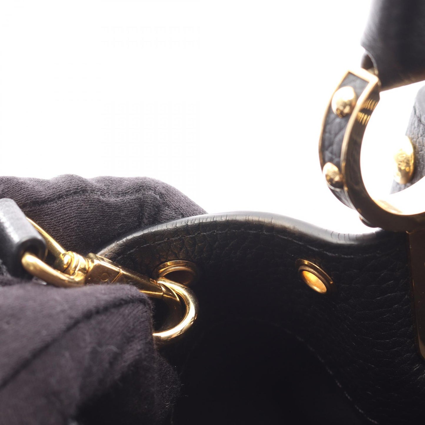 カプシーヌMM ハンドバッグ レザー ブラック 2WAY ルイヴィトン バッグ LOUIS VUITTON