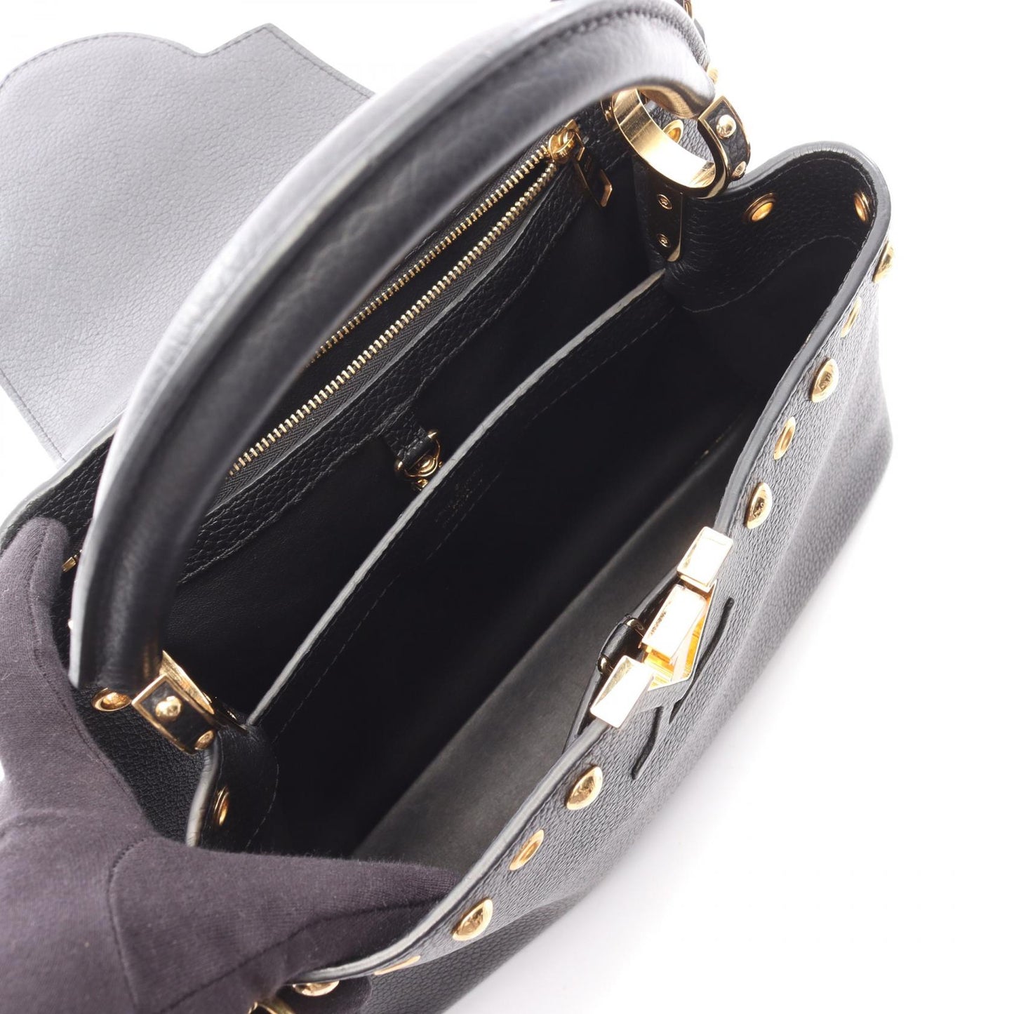 カプシーヌMM ハンドバッグ レザー ブラック 2WAY ルイヴィトン バッグ LOUIS VUITTON