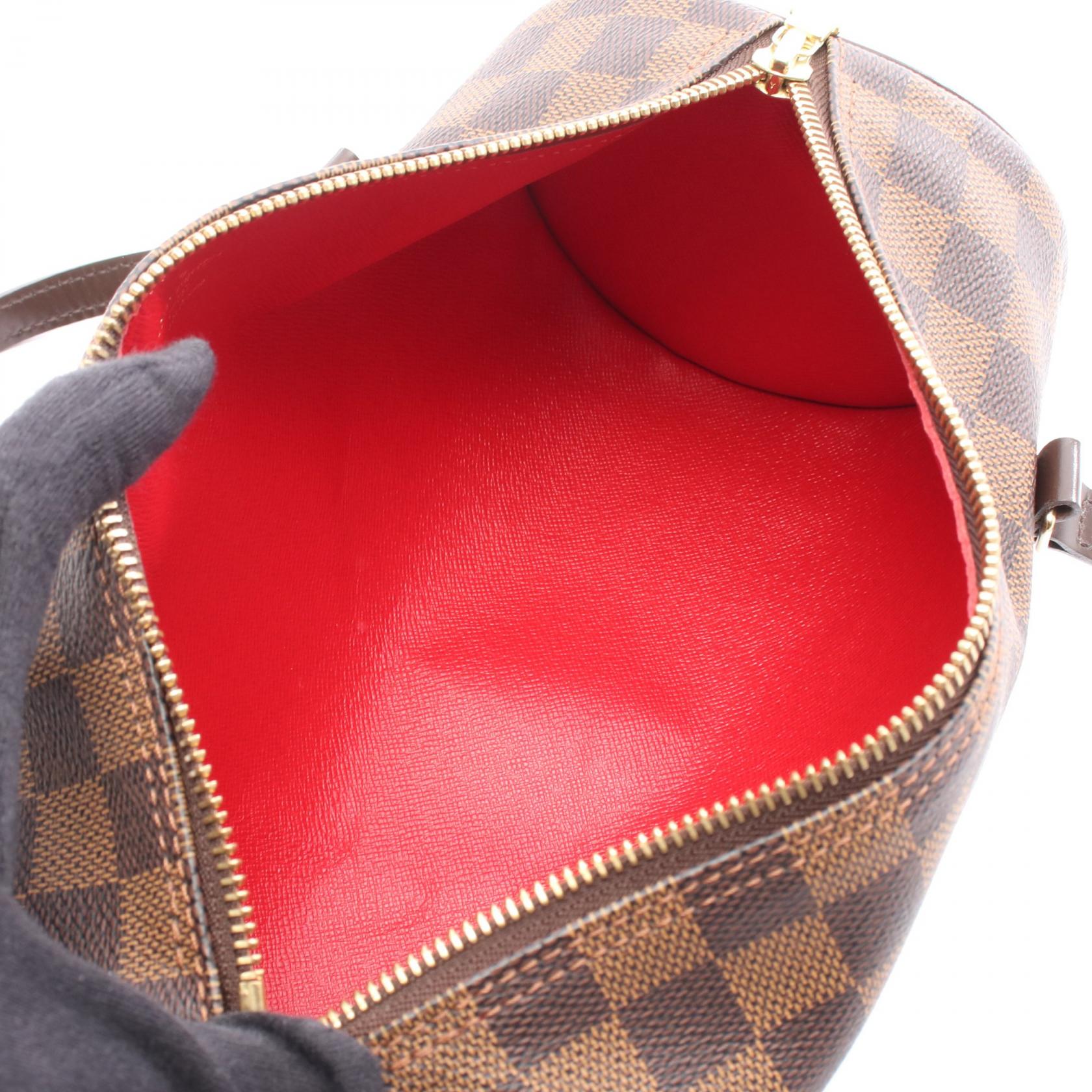 パピヨン26 ダミエエベヌ ハンドバッグ PVC レザー ブラウン ルイ