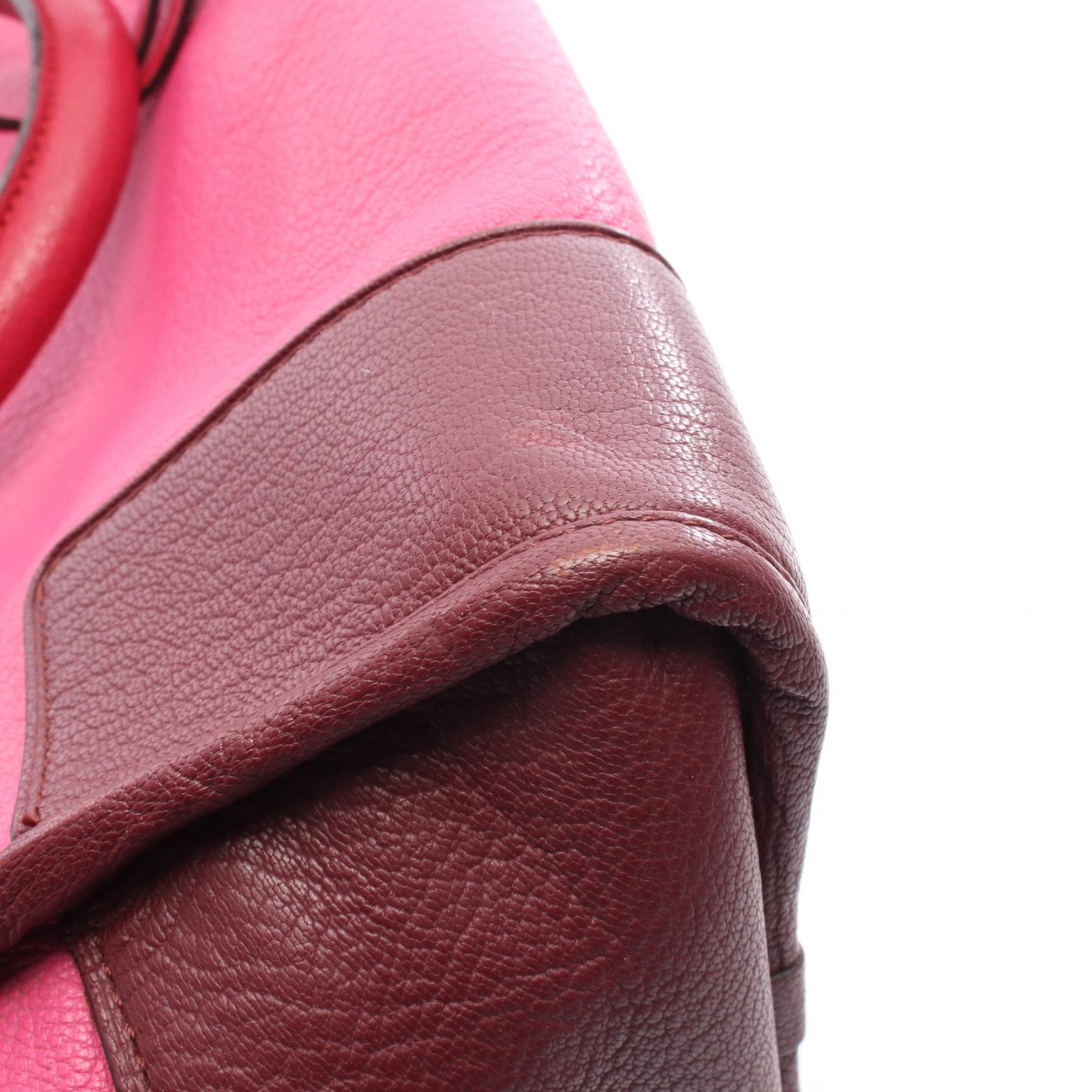 アマソナ36 ハンドバッグ レザー ピンク ボルドー レッド ロエベ – RECLO