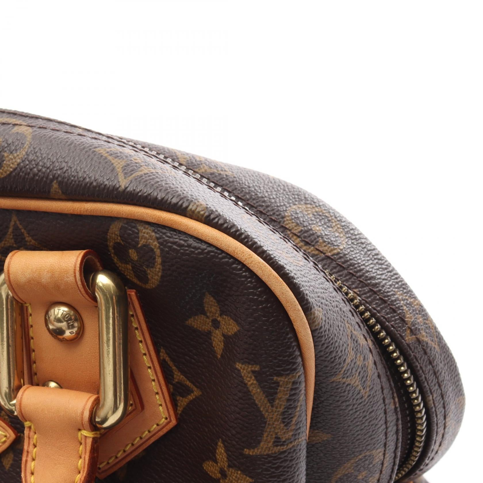 マンハッタンGM モノグラム ハンドバッグ PVC レザー ブラウン ルイ