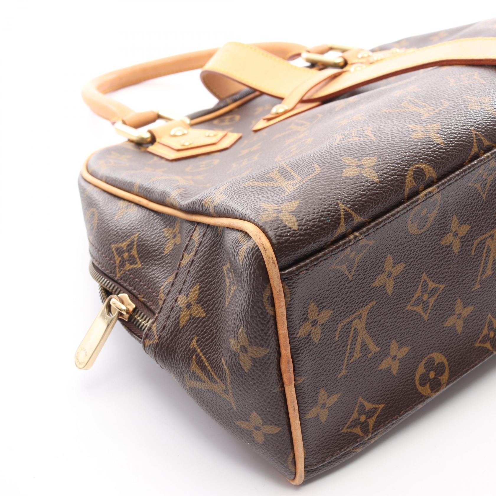 マンハッタンGM モノグラム ハンドバッグ PVC レザー ブラウン ルイ