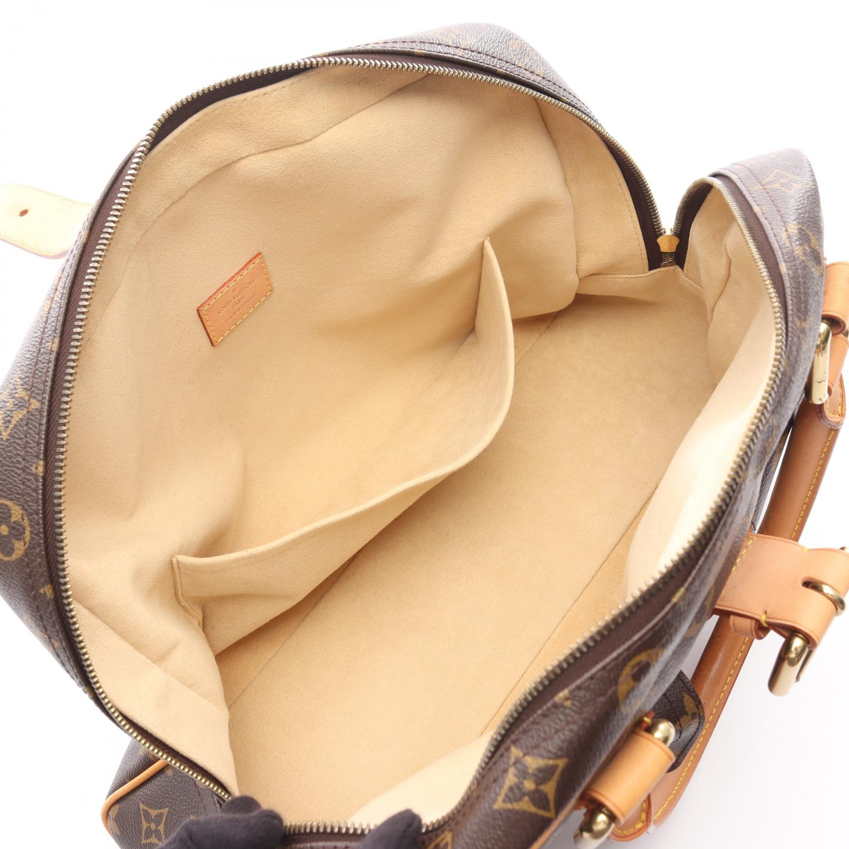 マンハッタンGM モノグラム ハンドバッグ PVC レザー ブラウン ルイ