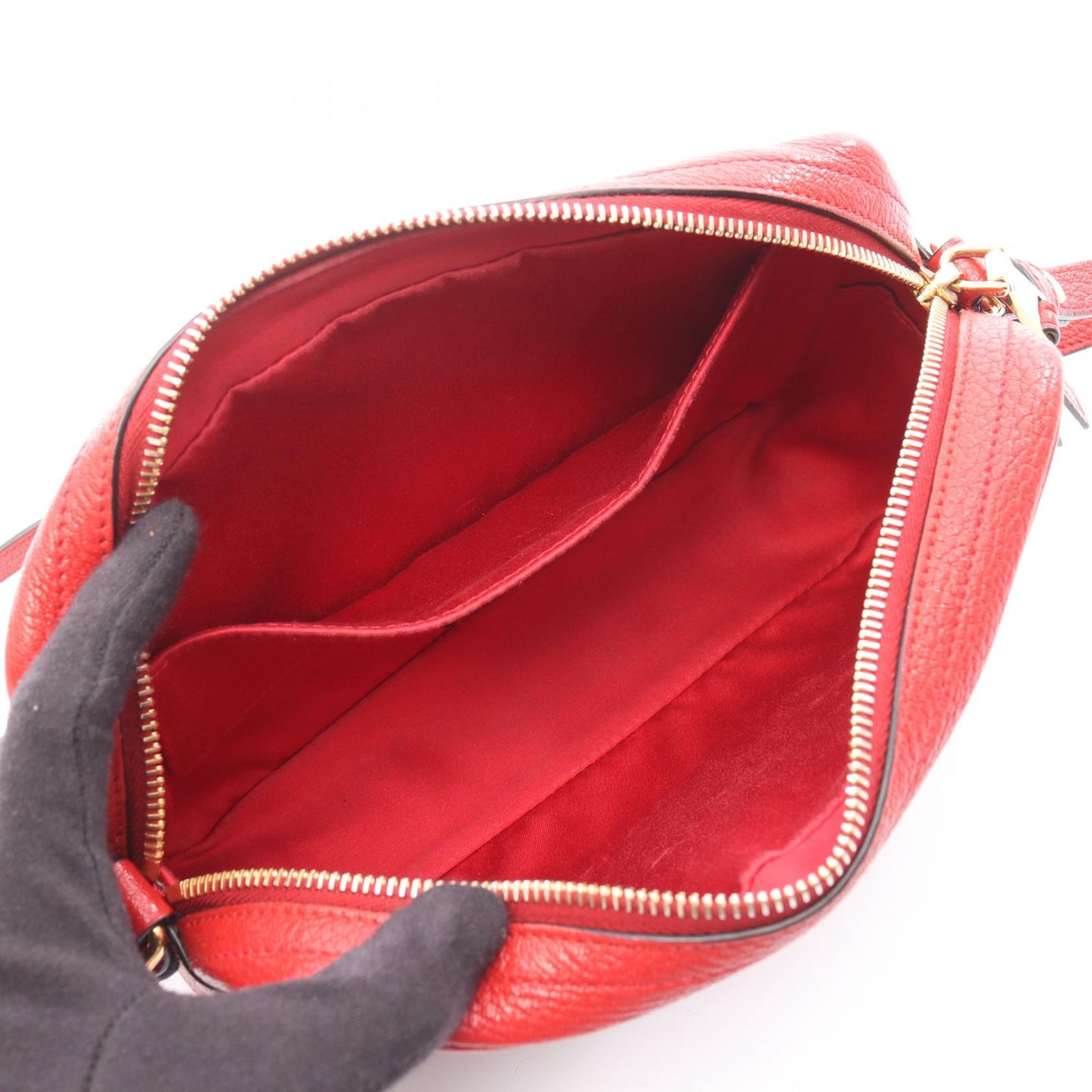 miu miu × MM(Paris) ショルダーバッグ レザー レッド ブラック アイボリー ミュウミュウ バッグ miu miu