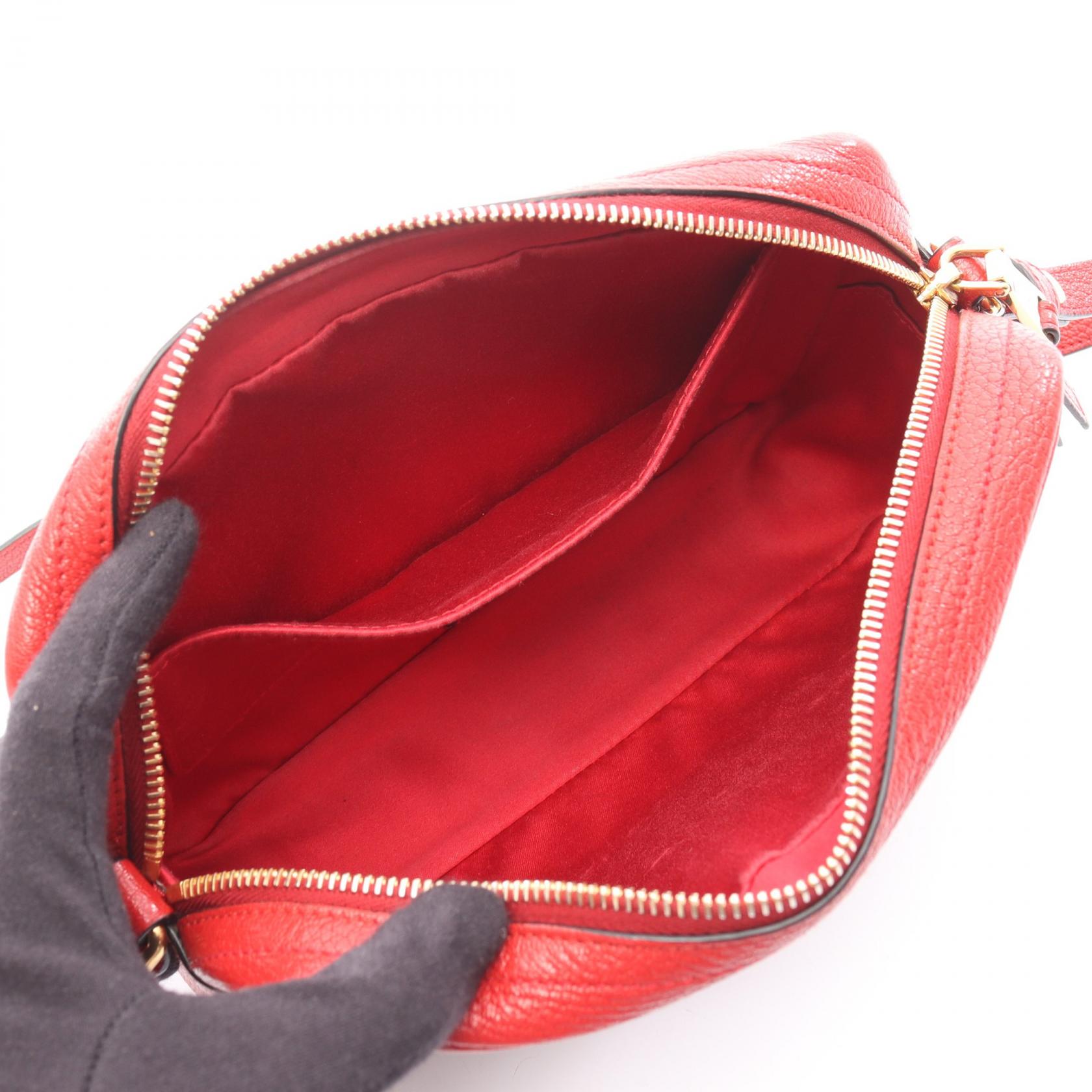 miu miu × MM(Paris) ショルダーバッグ レザー レッド ブラック アイボリー ミュウミュウ バッグ miu miu