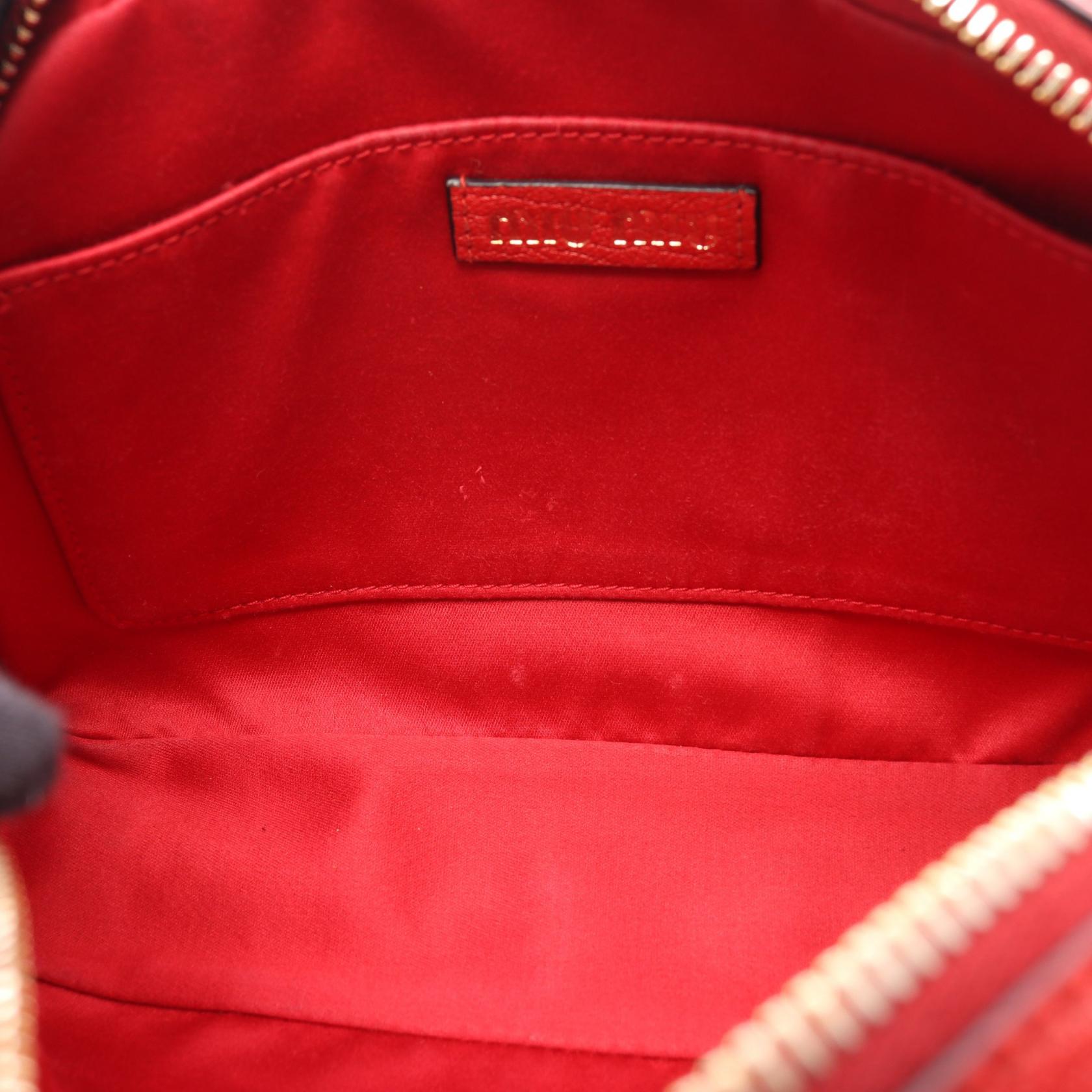 miu miu × MM(Paris) ショルダーバッグ レザー レッド ブラック アイボリー ミュウミュウ バッグ miu miu
