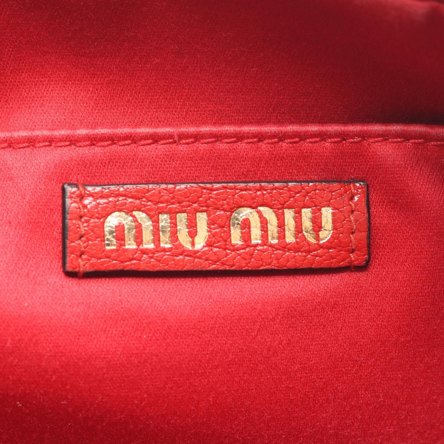 miu miu × MM(Paris) ショルダーバッグ レザー レッド ブラック アイボリー ミュウミュウ バッグ miu miu
