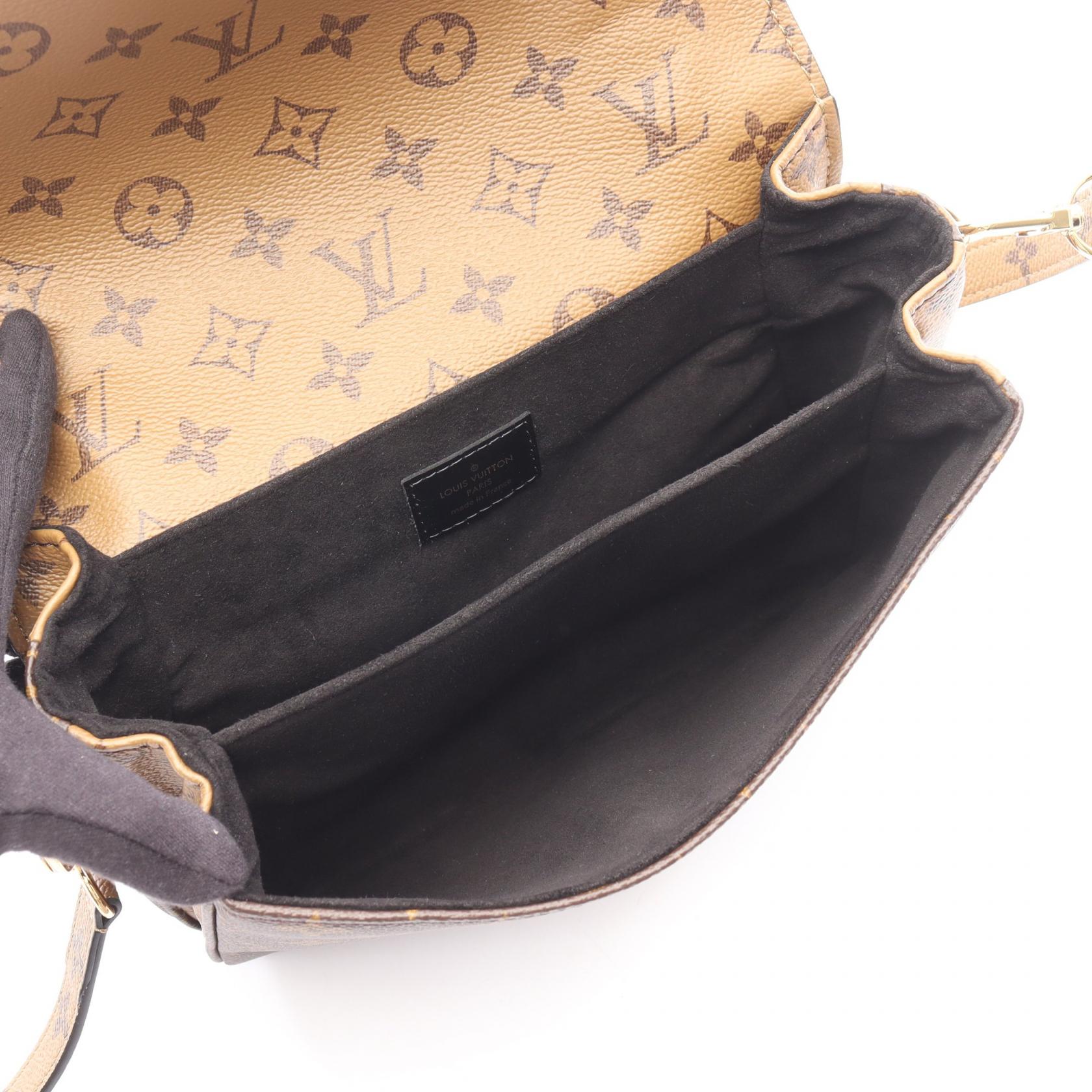 ポシェット メティス MM モノグラムリバース ハンドバッグ PVC レザー ブラウン ブラック 2WAY ルイヴィトン バッグ LOUIS VUITTON
