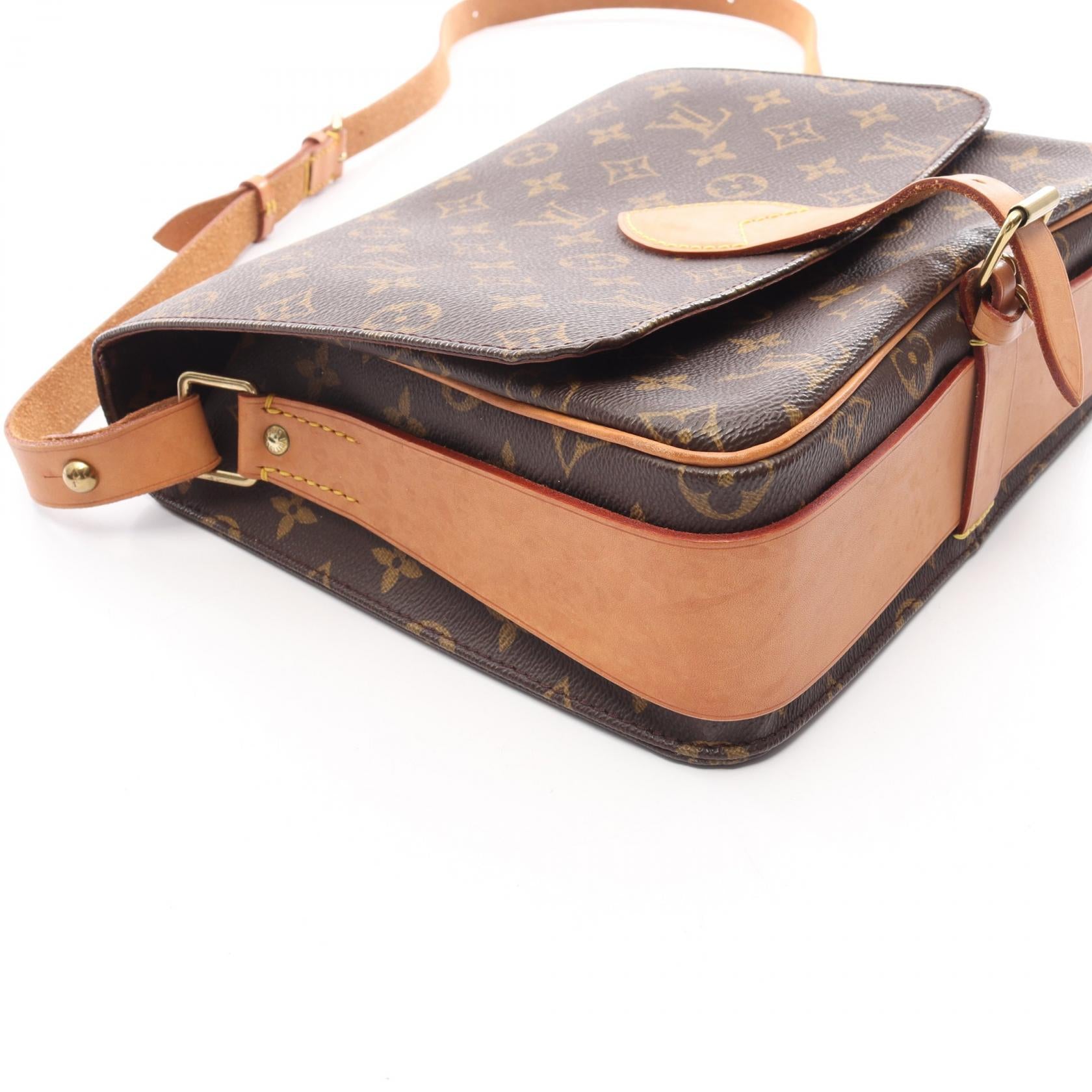 カルトシエールGM モノグラム ショルダーバッグ PVC レザー ブラウン