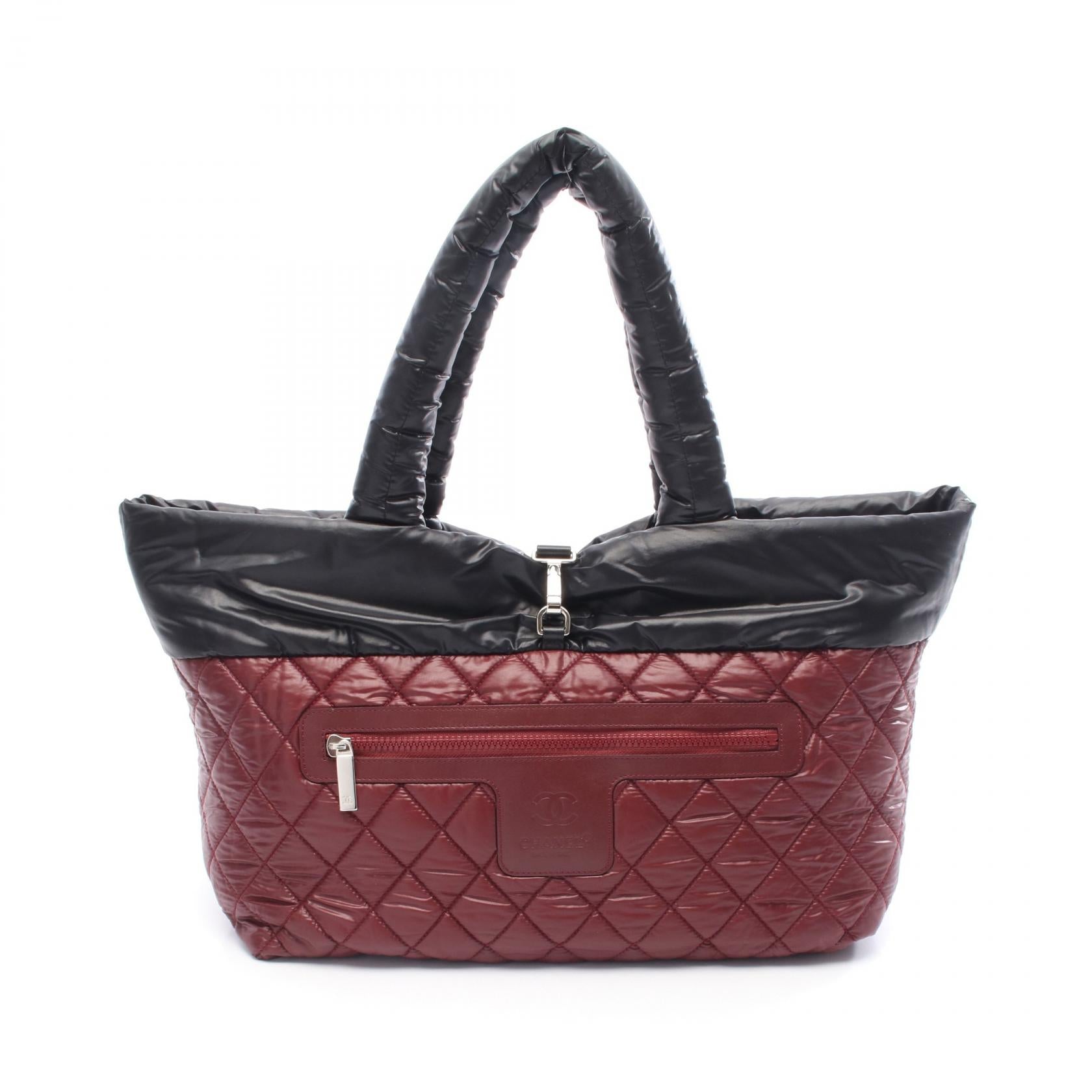 コココクーン ハンドバッグ トートバッグ ナイロン レザー ブラック