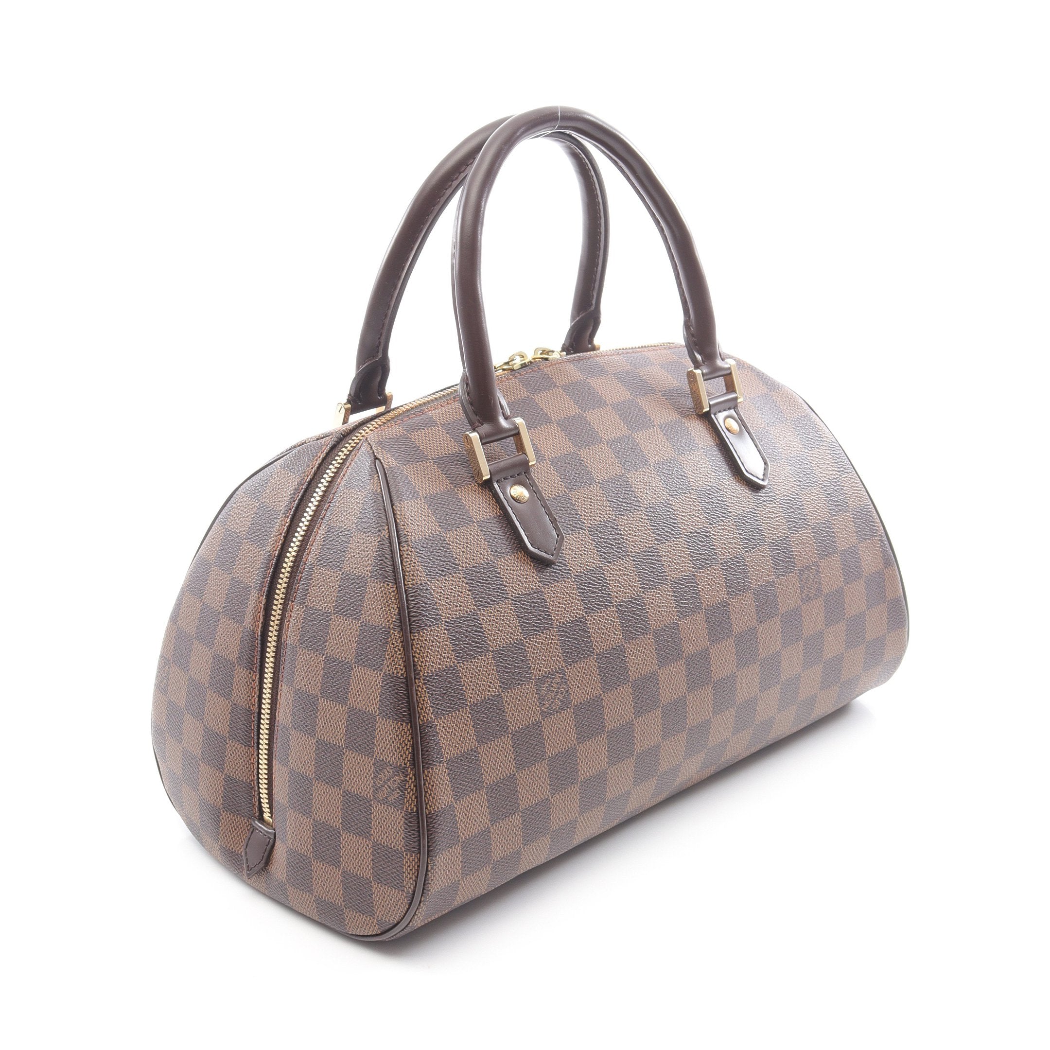 リベラMM ダミエエベヌ ハンドバッグ PVC レザー ブラウン ルイ