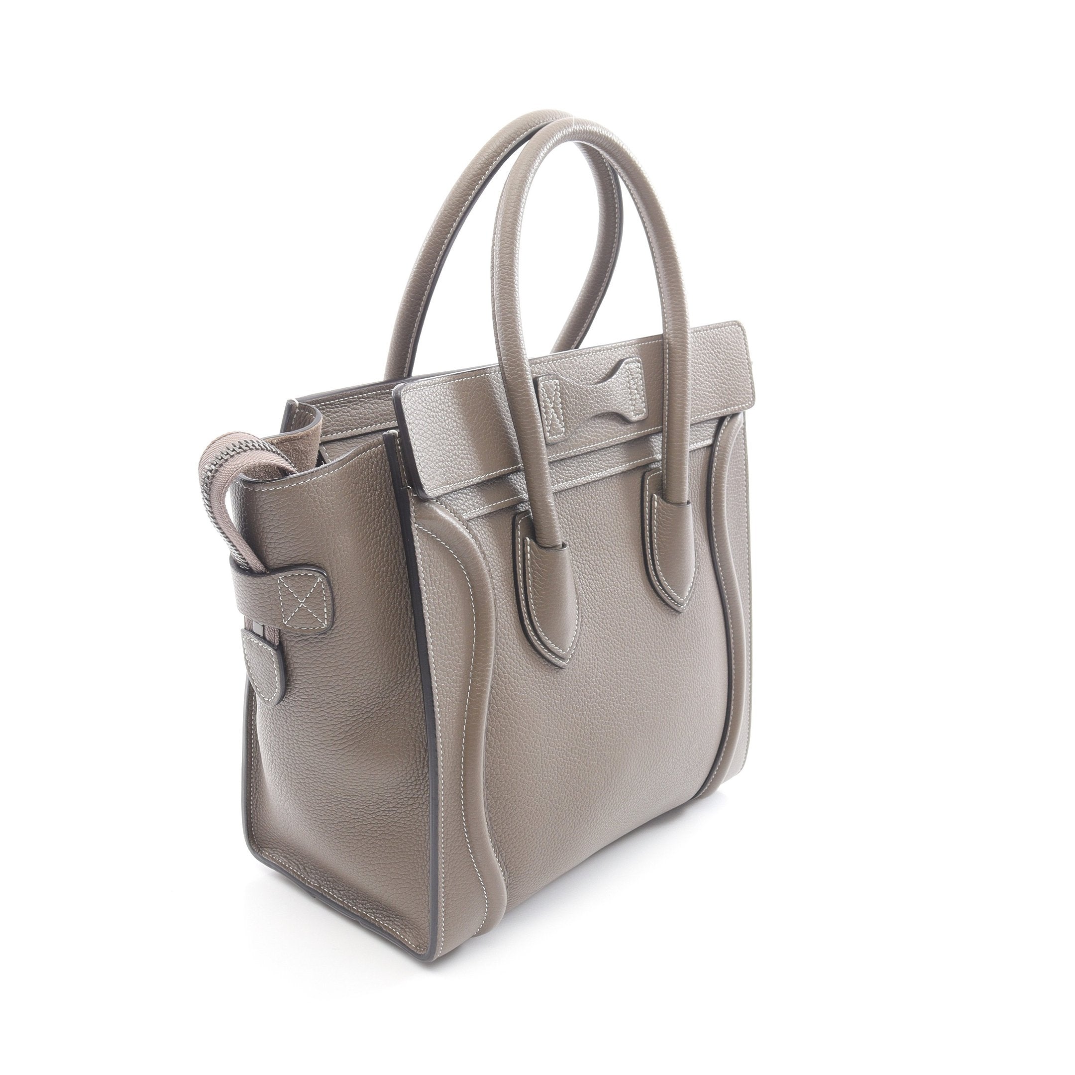 ラゲージ マイクロ ショッパー ハンドバッグ レザー グレーブラウン