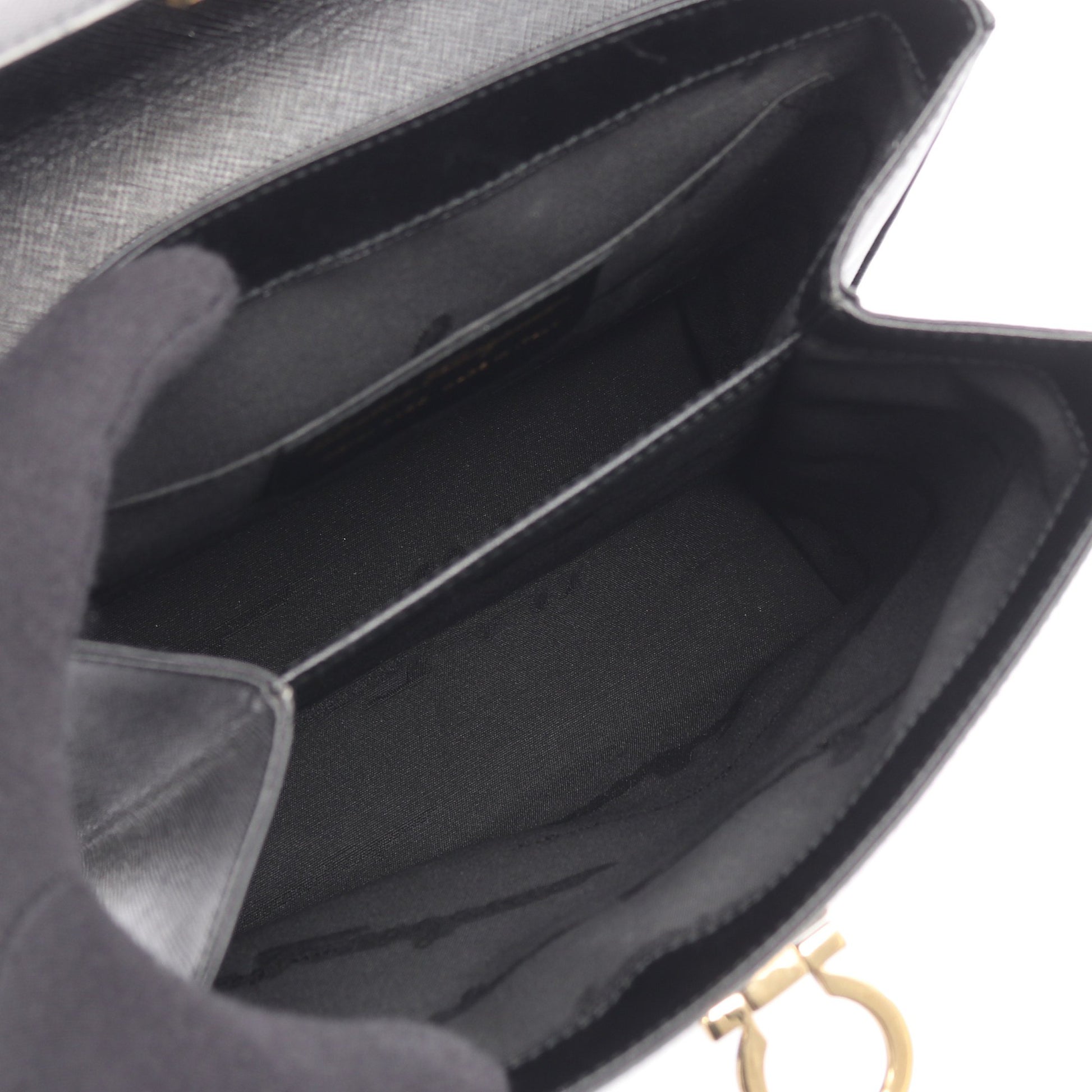 ガンチーニ ハンドバッグ レザー ブラック 2WAY サルヴァトーレフェラガモ バッグ Salvatore Ferragamo