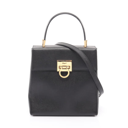 ガンチーニ ハンドバッグ レザー ブラック 2WAY サルヴァトーレフェラガモ バッグ Salvatore Ferragamo