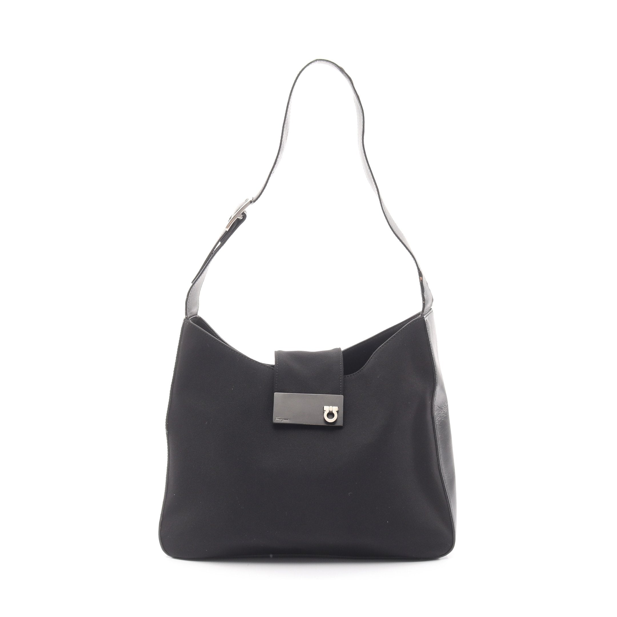 ガンチーニ ワンショルダーバッグ キャンバス レザー ブラック