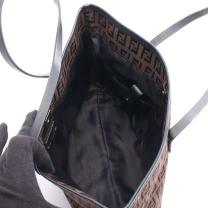 ズッキーノ ハンドバッグ トートバッグ キャンバス レザー ダークブラウン ブラック フェンディ バッグ FENDI
