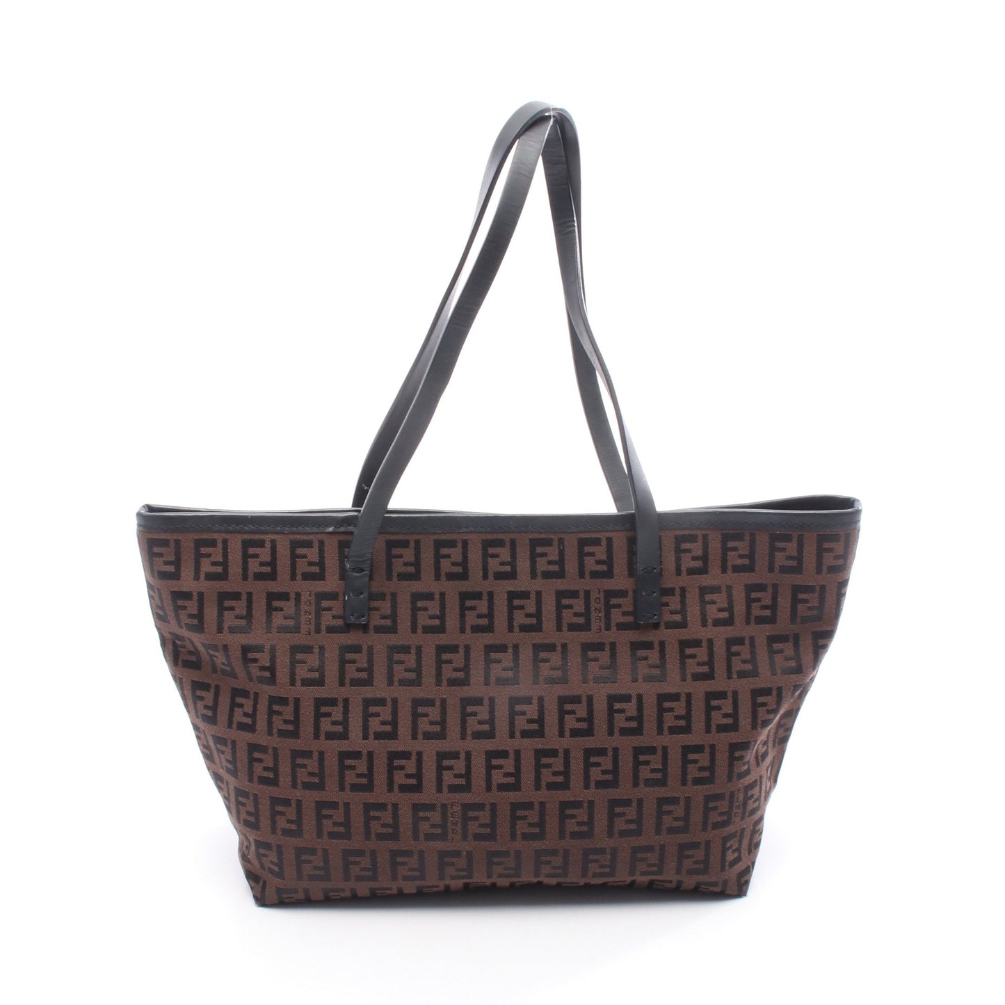 ズッキーノ ハンドバッグ トートバッグ キャンバス レザー ダークブラウン ブラック フェンディ バッグ FENDI