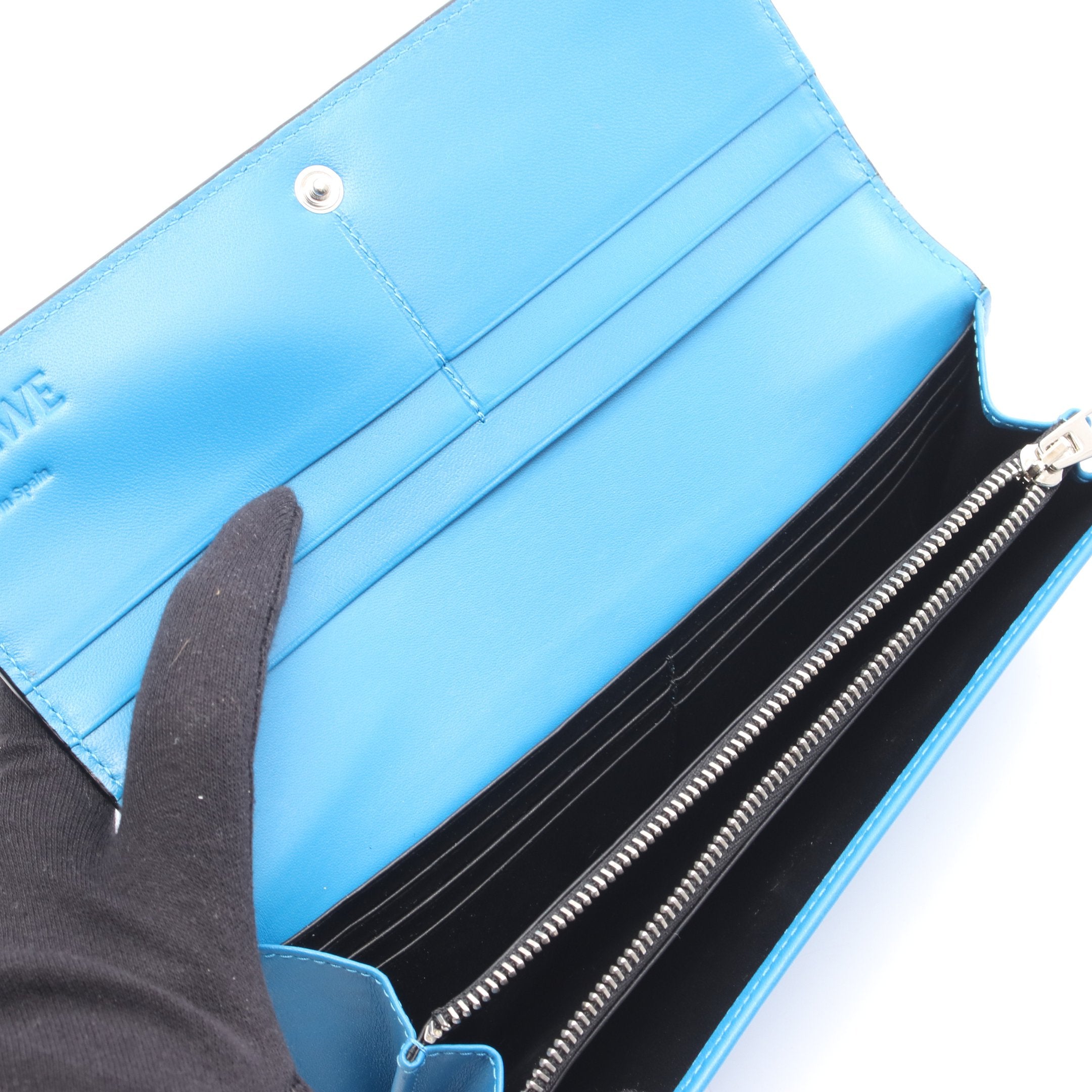 アナグラム 二つ折り長財布 レザー ブルー ロエベ – RECLO