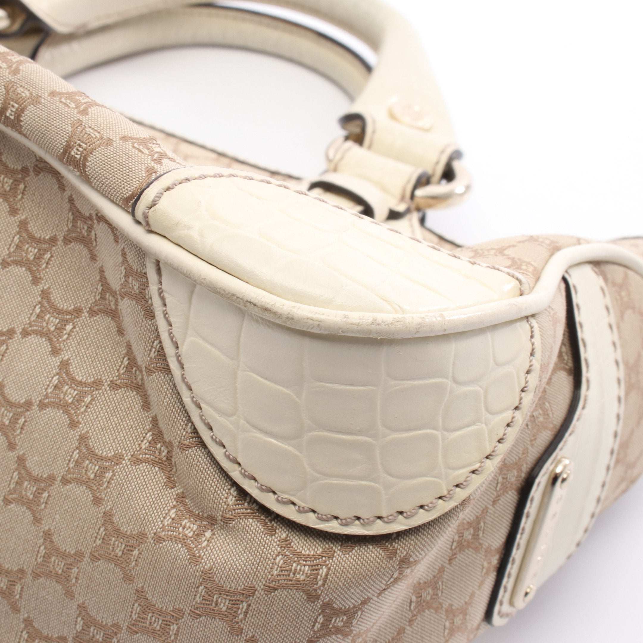 ブギーバッグ マカダム ハンドバッグ キャンバス レザー ベージュ