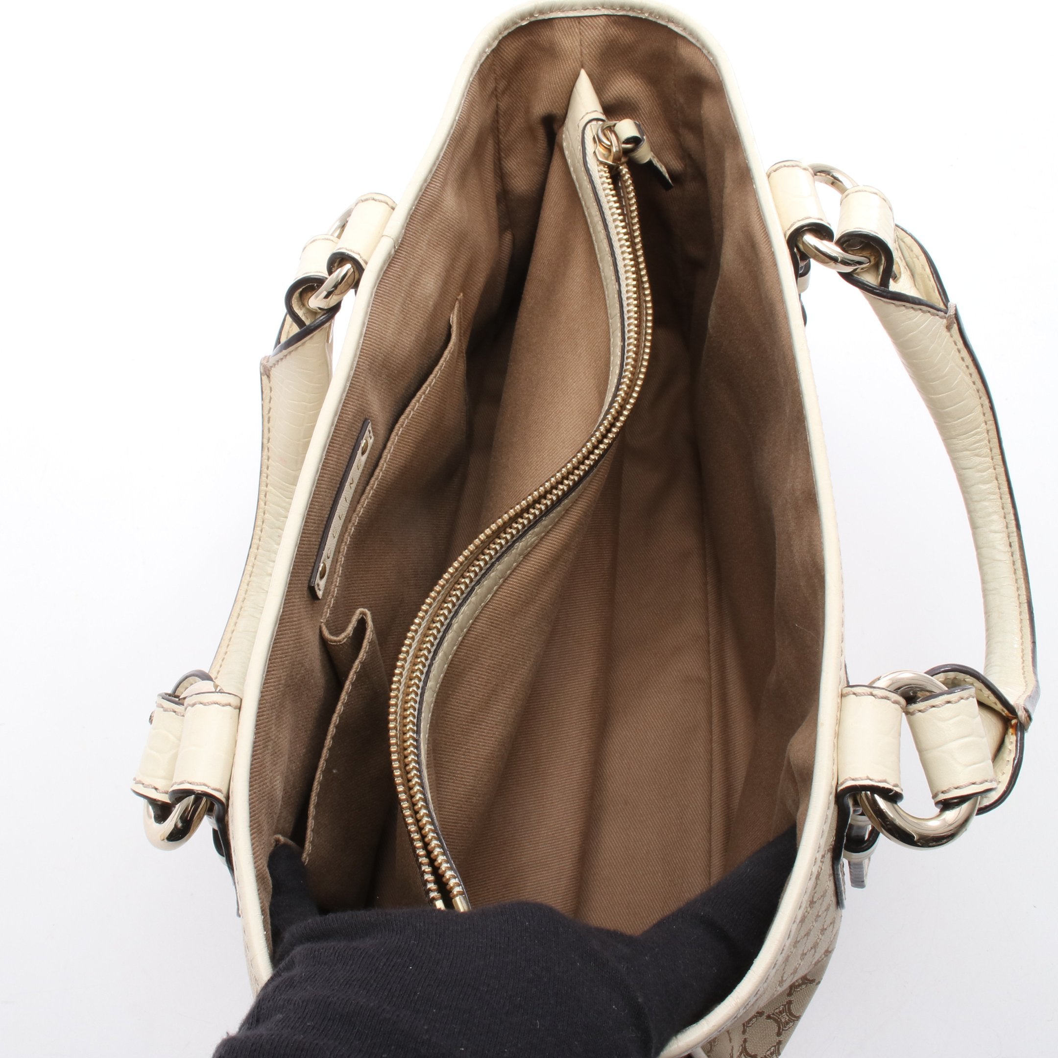 ブギーバッグ マカダム ハンドバッグ キャンバス レザー ベージュ