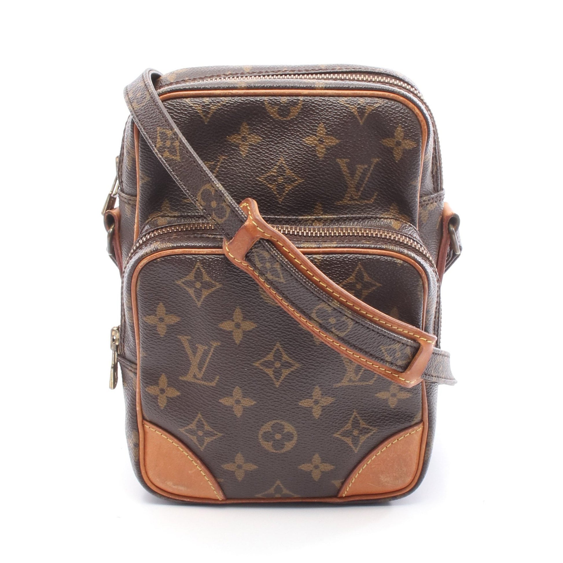 アマゾン モノグラム ショルダーバッグ PVC レザー ブラウン ルイヴィトン バッグ LOUIS VUITTON